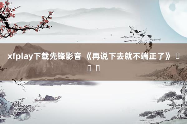 xfplay下载先锋影音 《再说下去就不端正了》 ​​​