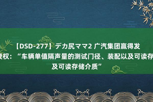 【DSD-277】デカ尻ママ2 广汽集团赢得发明专利授权：“车辆单值隔声量的测试门径、装配以及可读存储介质”