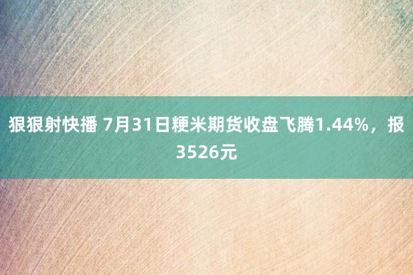 狠狠射快播 7月31日粳米期货收盘飞腾1.44%，报3526元