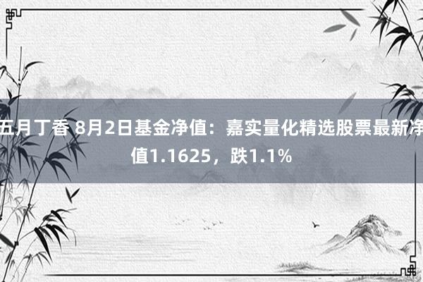 五月丁香 8月2日基金净值：嘉实量化精选股票最新净值1.1625，跌1.1%