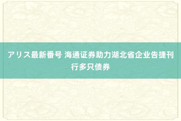 アリス最新番号 海通证券助力湖北省企业告捷刊行多只债券