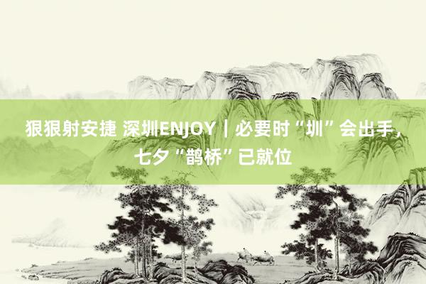 狠狠射安捷 深圳ENJOY｜必要时“圳”会出手，七夕“鹊桥”已就位