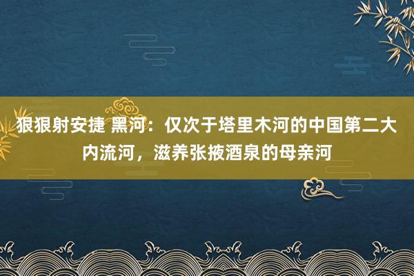 狠狠射安捷 黑河：仅次于塔里木河的中国第二大内流河，滋养张掖酒泉的母亲河