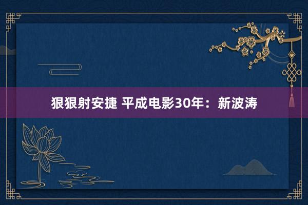 狠狠射安捷 平成电影30年：新波涛